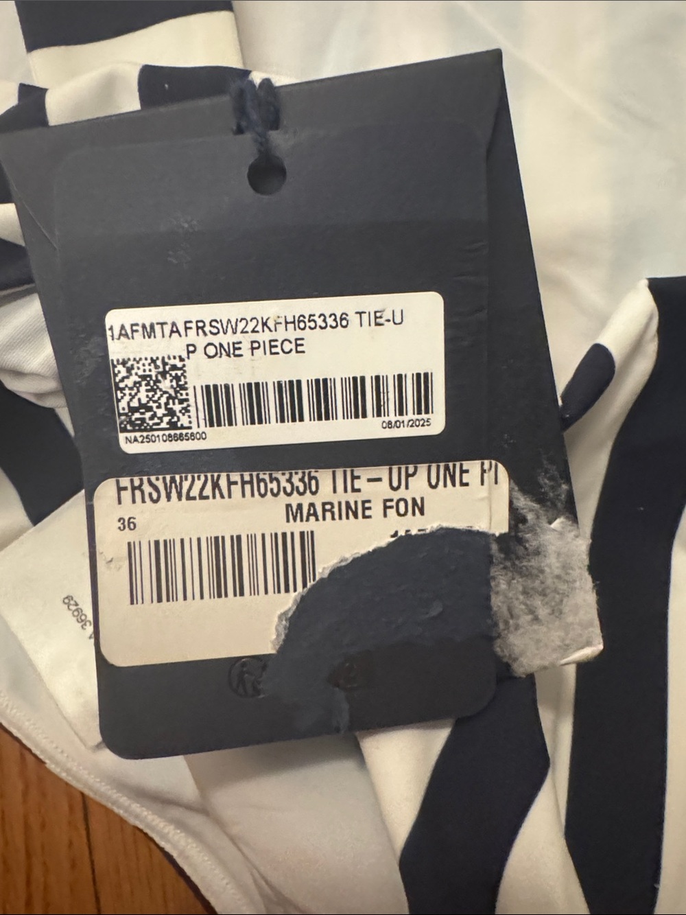 Louis Vuitton Navy & White Striped One Piece with Case - Picture 2 of 7